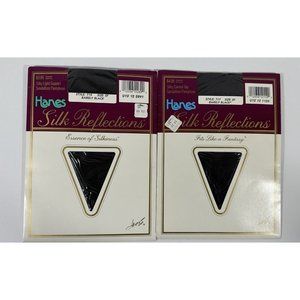 Hanes Silk Reflections Pantyhose Barely Black Control Top Plus Size EF New